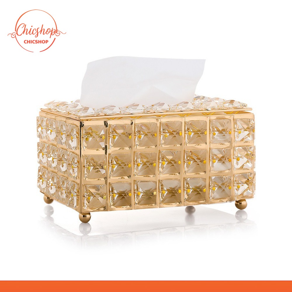 chishop กล่องทิชชู่คริสตัล ดีไซน์สวยหรู Crystal Tissue Box ใช้ตกแต่งบ้านได้