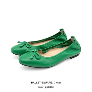 Sweet Palettes รองเท้าหนังแกะ Ballet Square Clover