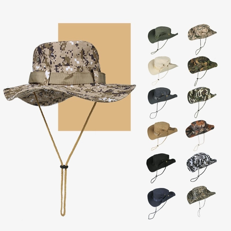 🛵มีสินค้าพร้อมส่งในไทย❗หมวกเดินป่า วินเทจ ผ้าคอตตอน ปีกกว้าง ปรับสายได้ Bucket hat กันแดด ตั้งแคมป์ ใส่ได้ทั้งชายหญิง