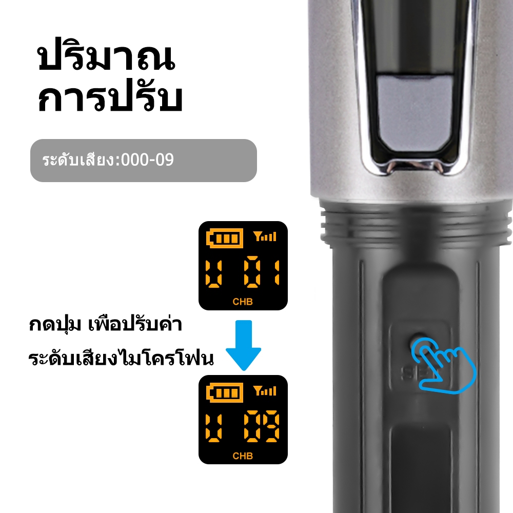 ไมค์โลหะไร้สาย แบตเตอรี่ AA รองรับการใช้งานคอมพิวเตอร์ ระยะรับ 50 ม./164 ฟุต สามารถใช้ไมโครโฟนได้ 10 ตัวในเวลาเดียวกัน