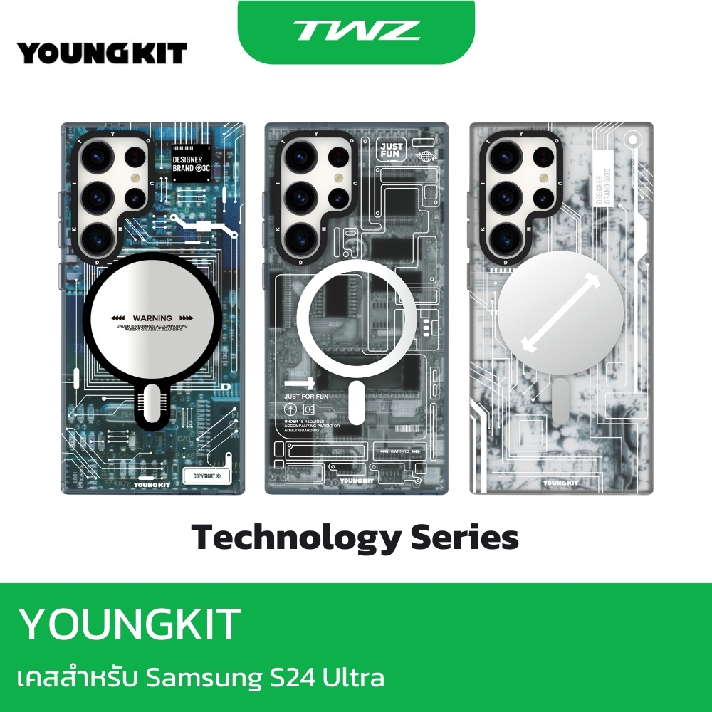 [ของแท้Youngkit] Technology Series เคสกันกระแทก เคสชาร์จไร้สาย สำหรับ Samsung S24Ultra