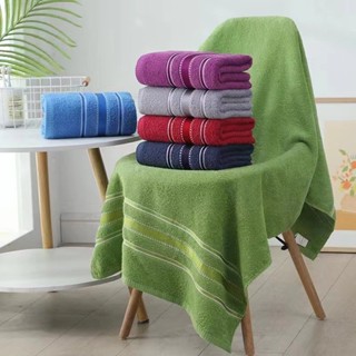 ผ้าเช็ดตัว ผ้าฝ้าย 100% ขนาด 70*140 cm. ลายไทย ผ้าอย่างหนาไม…