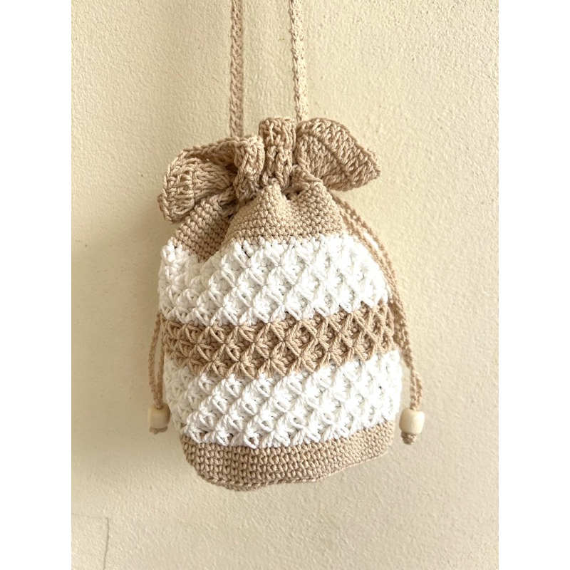 กระเป๋าถัก  ขนมจีบ  เชือกฟอก