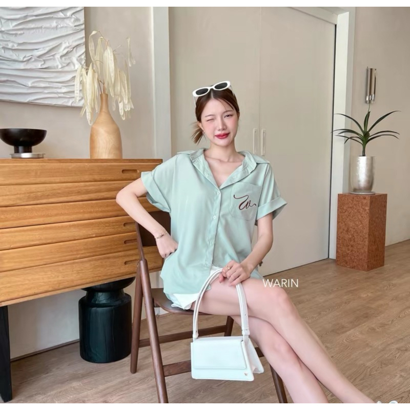 เชิ้ตแขนพับไหมอิตาลีปักW WARIN WR-12 - รูปที่ 3