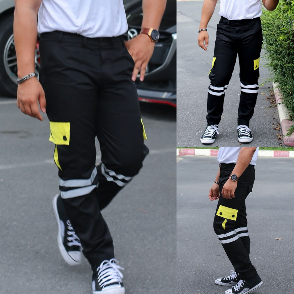 WORKWEAR THAILAND :กางเกงคาร์โก้ รุ่น Super Rider ขายาว กระบอกเล็ก ติดแถบสะท้อนแสง ไรเดอร์ ทำงานช่าง — صورة 2