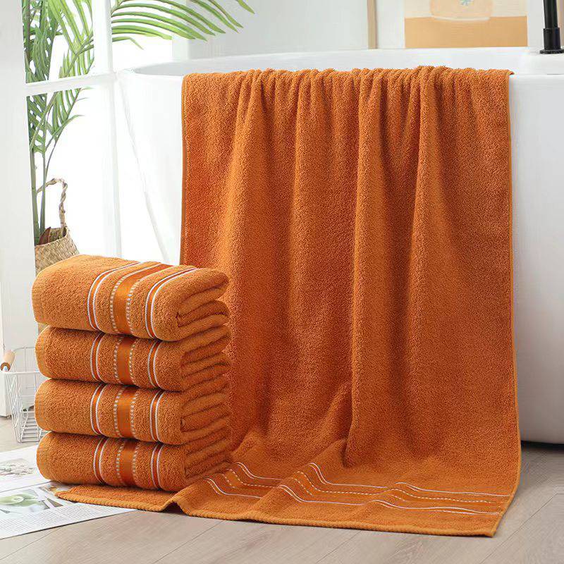 ผ้าขนหนูสีน้ำตาลถวายพระ Cotton100% ขนาด140*70CM ผ้าเช็ดตัว