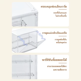 ตู้เก็บของกันฝุ่น ตู้โมเดล ตู้โชว์ตุ๊กตา อะคริลิกคุณภาพสูง โปร่งใสสูง ประตูแม่เหล็กวางฟิกเกอร์ได้เยอะ labubu ประกอบง่าย
