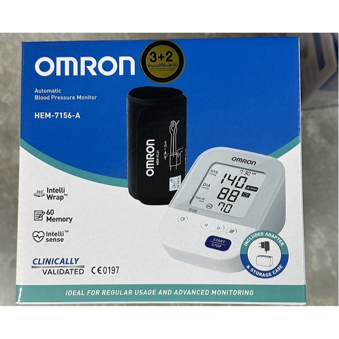 Omron เครื่องวัดความดัน รุ่น HEM-7156-A/Omron Blood Press Monitor HEM-7156-A แถมadapter(รับประกันศูน