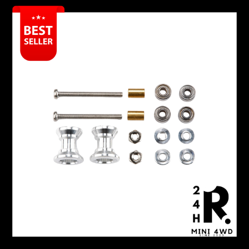 (ไลฟ์สด 2ทุ่ม ลด50%) Tamiya 15403 – Double Aluminum Rollers (9-8mm.) โรลเลอร์ ทามิย่า