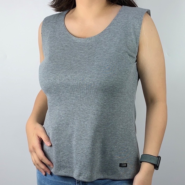 ( ผ้าร่อง / กล้ามหลังเต็ม ไซส์ *XL ) เสื้อกล้ามหลังเต็ม/แขนกุด แบรนด์ CHOTYSHOP ผลิตในไทย QBAU.E