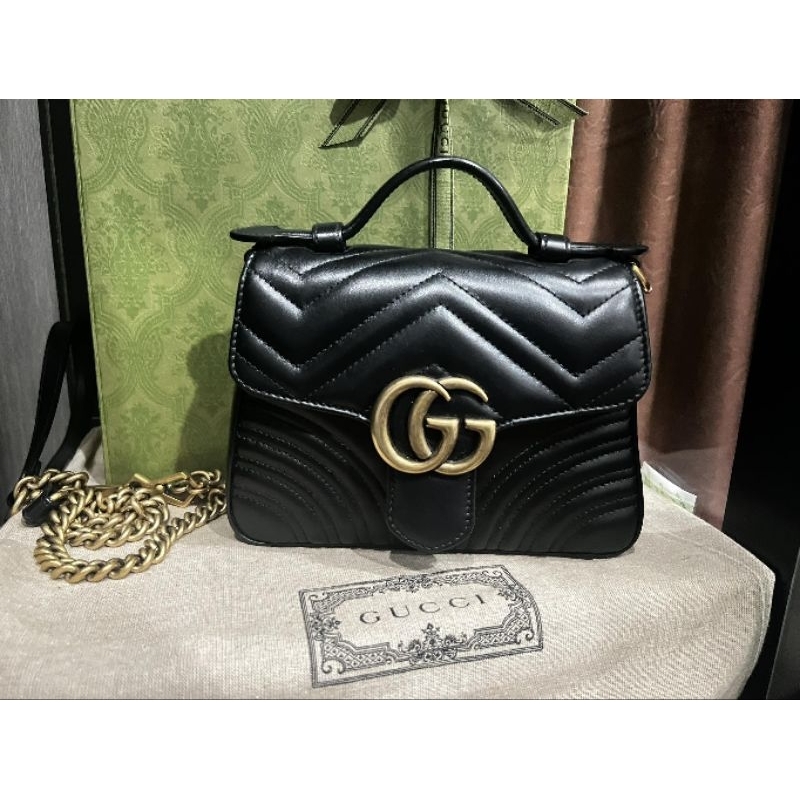 กระเป๋า GG MARMONT MINI TOP HANDLE BAG (used like new)