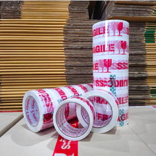 ยกลัง เทประวังแตก 2" 45/100หลา หนา 45mic. กาวเหนียว ติดแน่น เทปปิดกล่องคุณภาพสูง