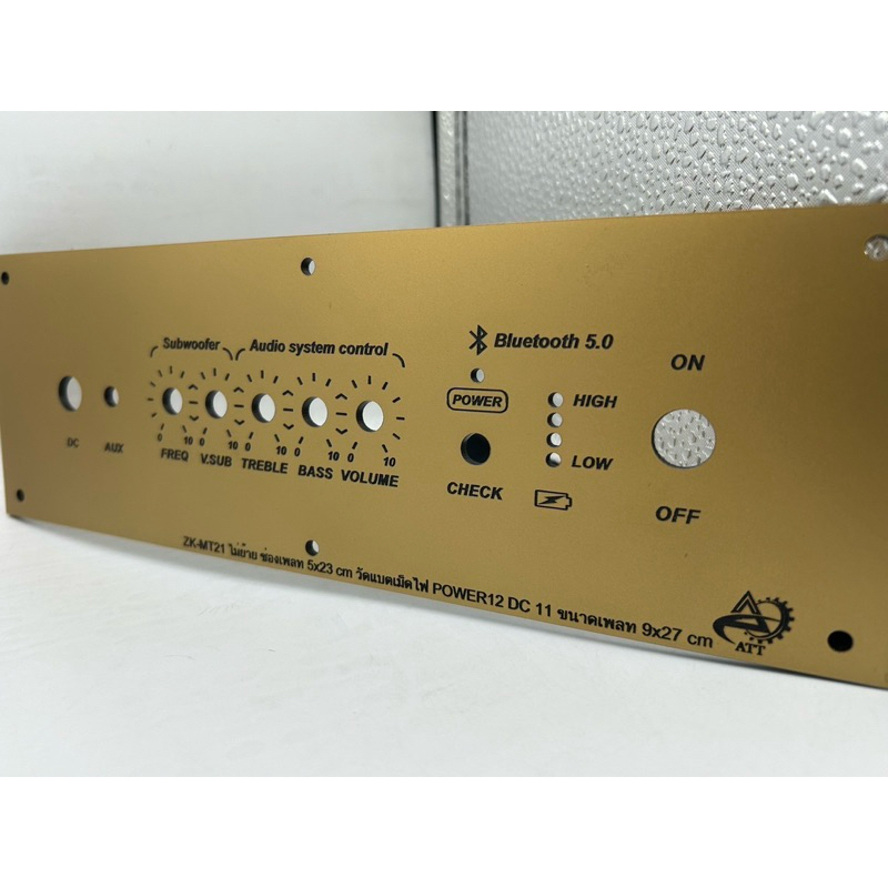 เพลทลำโพงบูลทูธอะคิลิก ZK-MT21ไม่ย้าย ช่องเพลท 5*23cm วัตแบตเม็ดไฟ แผ่นหนา3มิล ขนาดเพลททั้งหมด9*27cm*สวิชต์เปิดปิด 12 mm - รูปที่ 5