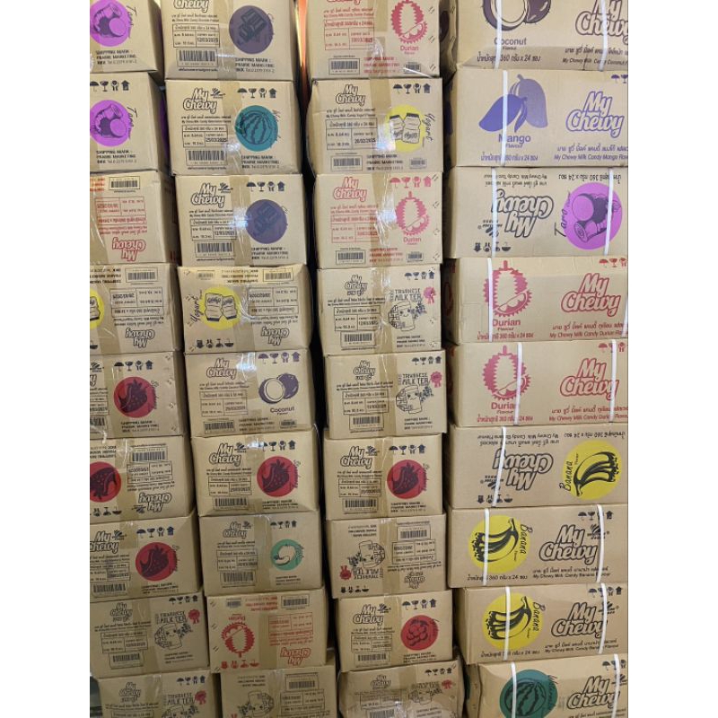ลูกอมนิ่ม มาย ชูวี่ มี15 รส ( 1ลัง 24 ห่อ)My  chewy มาย ชูวี่ มิ้ลแคนดี้