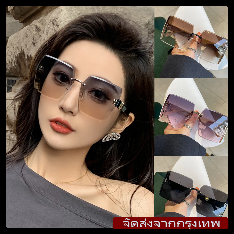 [จัดส่งรวดเร็ว]แฟชั่นเกาหลีแว่นตากันแดด กรอบสี่เหลี่ยม เหมาะกับเดินชายหาด แฟชั่นสําหรับผู้หญิงเครื่องประดับแฟชั่นแว่นตา