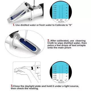 เครื่องวัดความเค็ม Salinity Refractometer 0~100% น้ำทะเล การประมง การตรวจจับคุณภาพน้ำในตู้ปลา