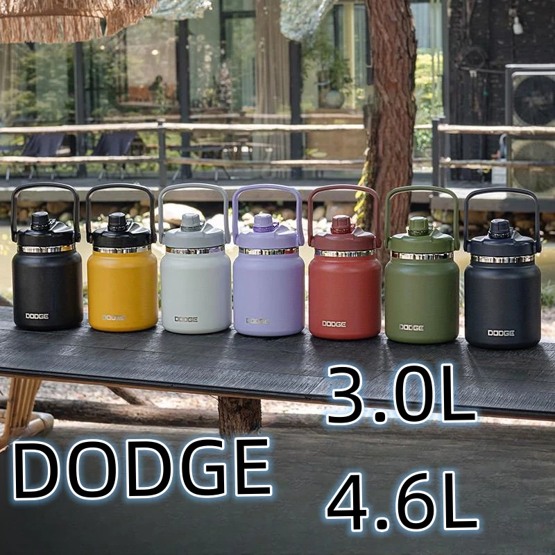 DODGE กระบอกน้ำจัมโบ้ กระติกน้ำขนาดใหญ่ ขนาด 4600 ml. /4.6 L.กระบอกสแตนเลส304 พร้อมหูหิ้ว ขวดน้ำขนาดใหญ่ DB-22667