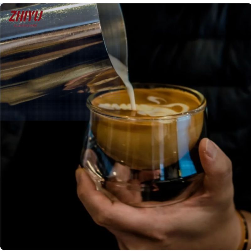 💕Hot Sale💕 KRUVE ถ้วยกาแฟ 2 ชั้น แก้วทนความร้อน บางเบา หรูหรา ลาเต้แก้วเข้มข้น ทรงสูง สกัดจากอิตา - รูปที่ 5