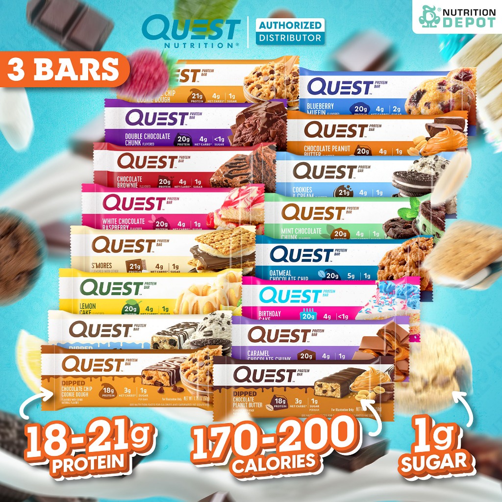 Quest Protein Bar - 3 Bar - โปรตีนบาร์ ขนมคลีน