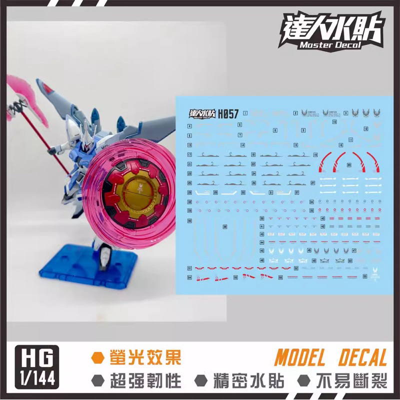 🟦ดีคอลน้ำ DL 057 SEED Decal HG 1:144 HGCE ZGMF-2027/A GYAN Strom (Agnes Giebenrath Custom) เรืองแสงแ