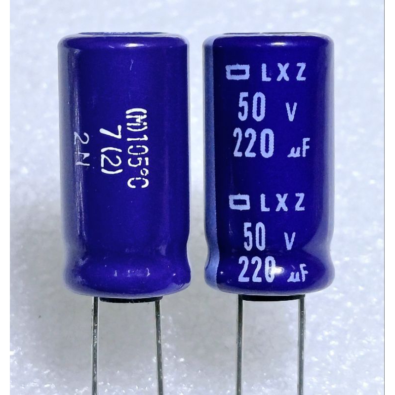 Nippon Chemi-con LXZ 220uf 50v 105°  capacitor ตัวเก็บประจุ คาปาซิเตอร์