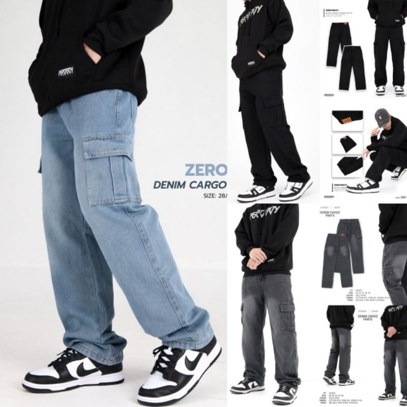 กางเกงยีนคาร์โก้ ZEROBOY “ DENIM CARGO PANTS” พร้องส่ง 3 สี