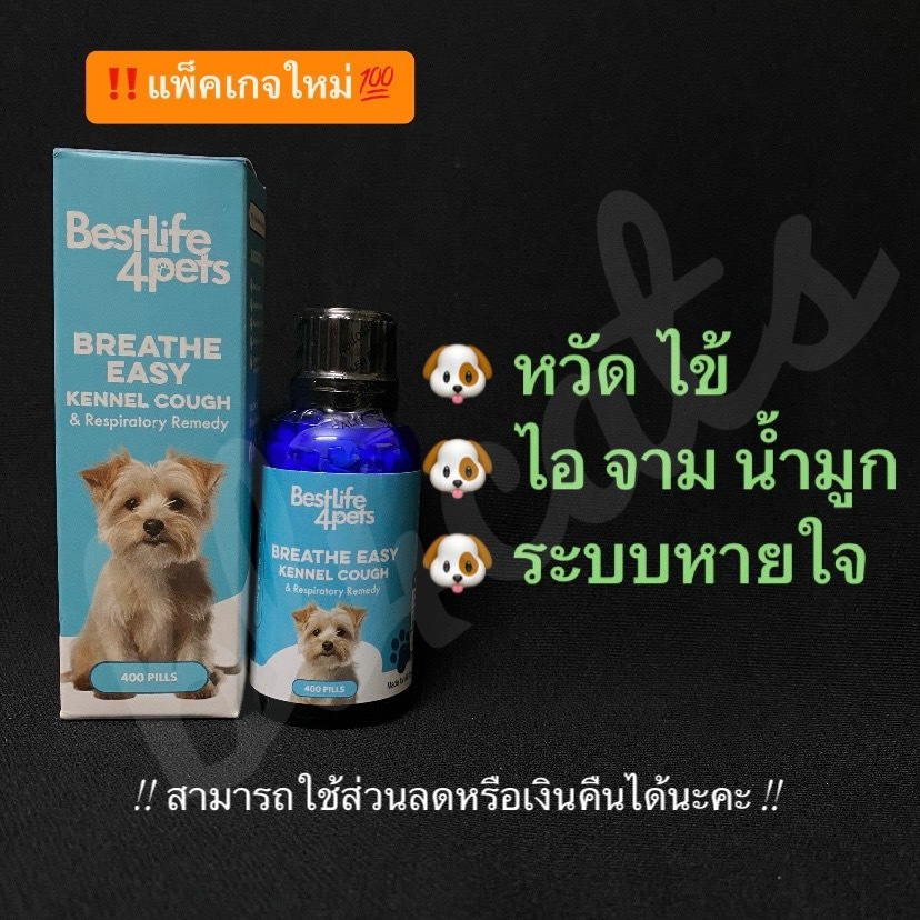 อาหารเสริม วิตามิน สุนัขไอ สุนัขจาม สุนัขน้ำมูก หมาเป็นหวัด หมาน้ำมูก หมาไอ Breathe Easy for Dogs