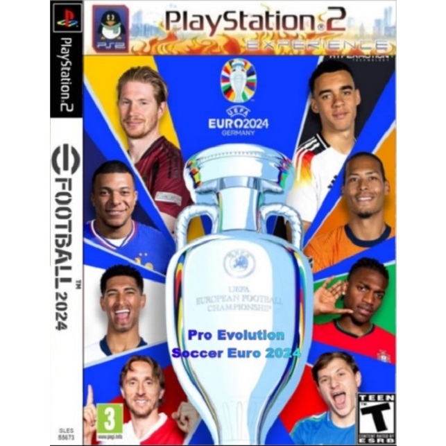 Pro Evolution Soccer PES 2024  ชุดแข่ง 2024-2025  + ตำนาน แผ่นเกม PS2  ภาษาอังกฤษ 100%