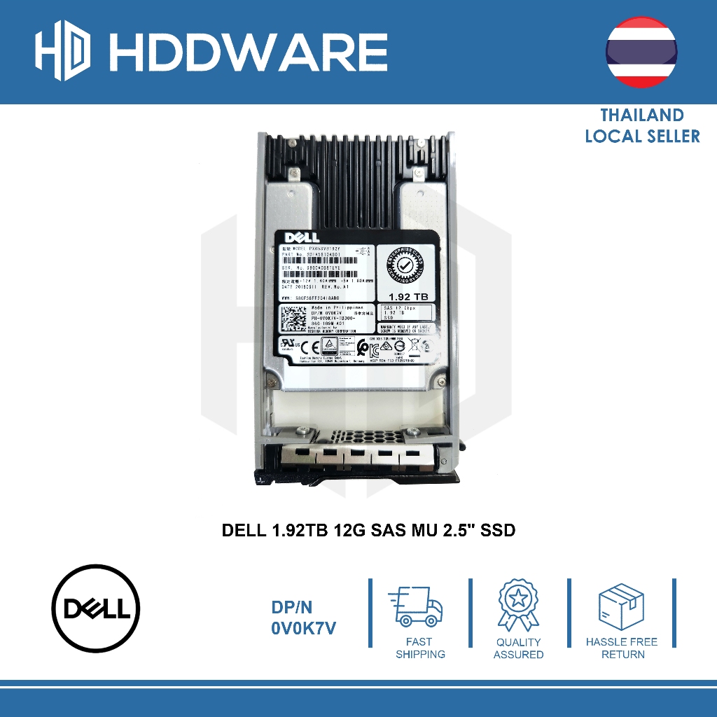 DELL 1.92TB 12G SAS MU 2.5" SSD // 0V0K7V // SDFA581DAB01 // PX05SVB192Y