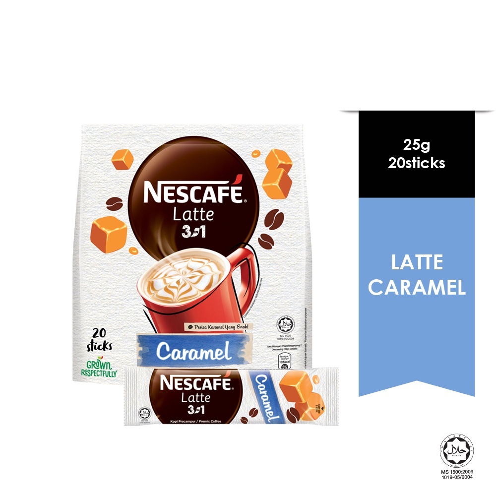 เนสกาแฟ ลาเต้ คาราเมล 3/1 Nescafe Latte Caramel Product of Malaysia HALAL พร้อมส่ง