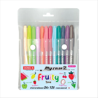 DONG-A (ดองอา) ปากกาสี My Color 2 เซ็ต 12สี ปากกามายคัลเลอร์ รหัส MC2-AS12