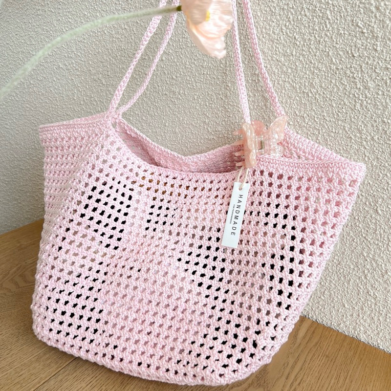 Preorder Large mesh bag กระเป๋าถัก handmade 100%