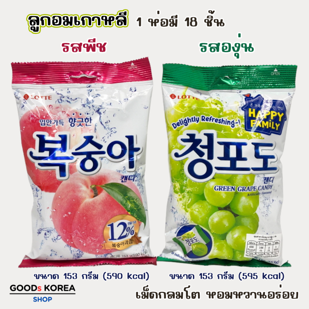 ลูกอม พีช เกาหลี Lotte Peach Candy ลูกอมรสพีช 복숭아 캔디 ลูกอมเกาหลี