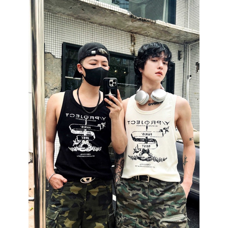 PAPA.XQ KING TANK TOP🖤🤍