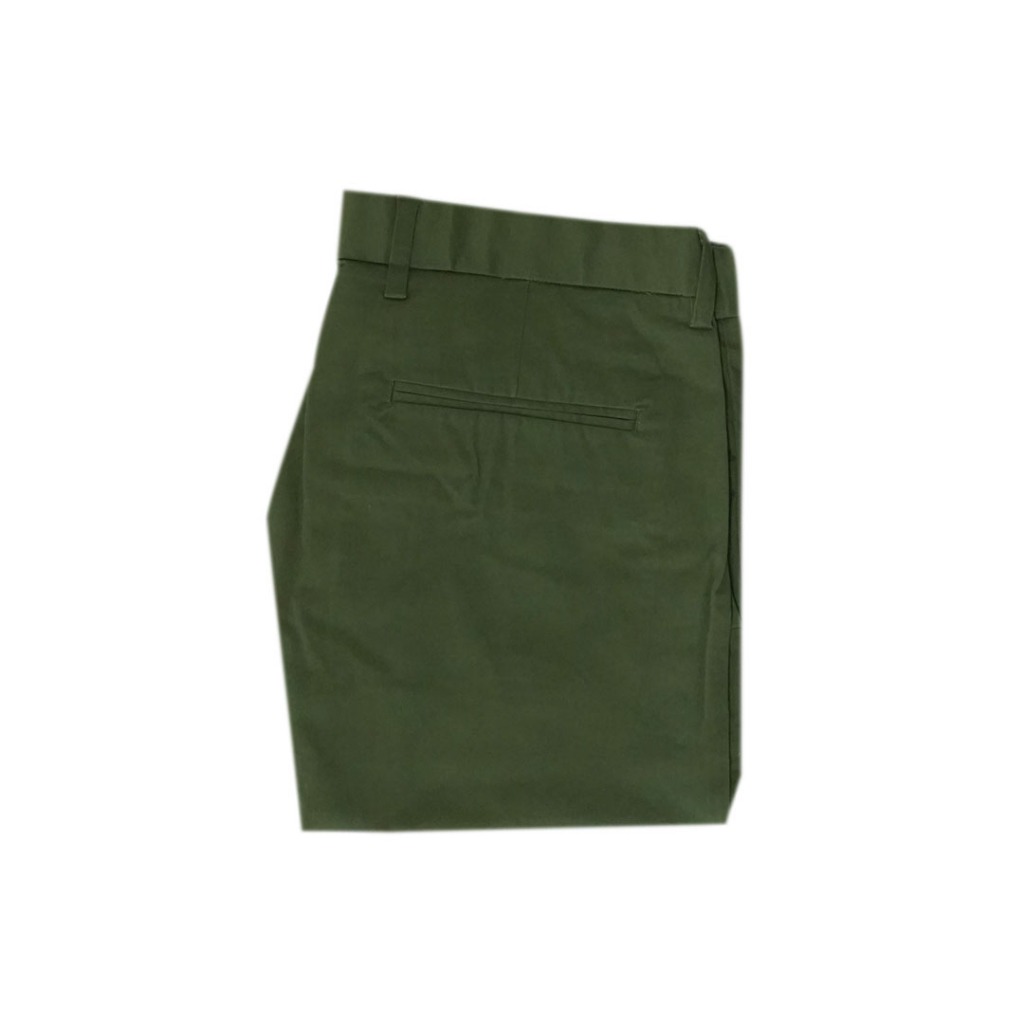 Hazard กางเกงทำงานขายาวไม่มีจีบ ผ้า Cotton(คอตตอน) สีเขียวเข้ม