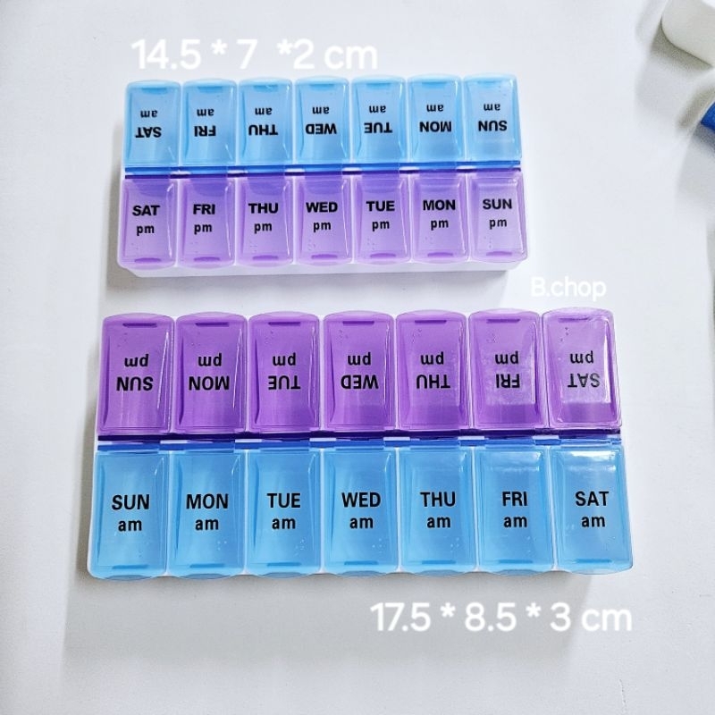 กล่องใส่ยา7วัน (พร้อมส่ง) ตลับยา14ช่อง ตลับยา7ช่อง ตัวอักษรภาษาอังกฤษ  #pill box