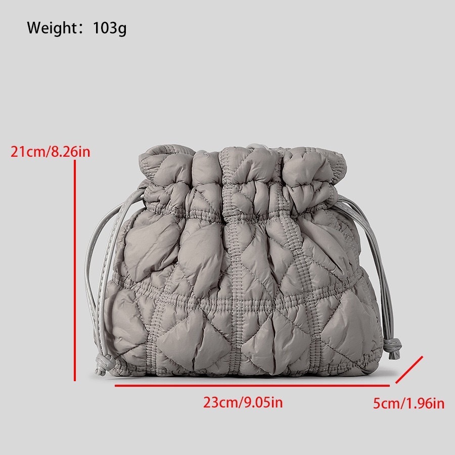 (พร้อมส่ง)Su190 สไตล ใหม จีบ Cloud ไหล กระเป๋า Rhombus Drawstring จีบกระเป าสําหรับผู หญิง Cloud Crossbody กระเป