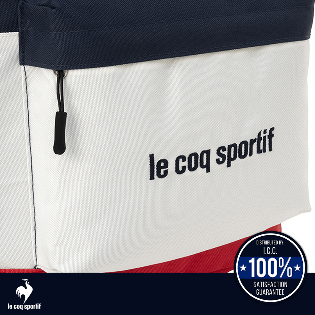 le coq sportif กระเป๋าเป้ สีกรม-ขาว-แดง (Backpack, กระเป๋าเป้, กระเป๋าสะพาย, bag, lecoq, เลอค็อก)