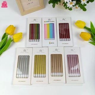 เทียนวันเกิด เทียนปักเค้ก เทียนดินสอยาวเคลือบเมทาลิค พร้อมส่ง
