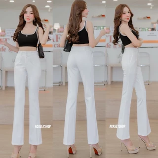 Acasey กางเกงขายาวผู้หญิง ขาม้า ม้ากลาง ผ้าโรเชฟ ทรงสวย เก็บทุกสัดส่วน ไซส์ S - 3XL