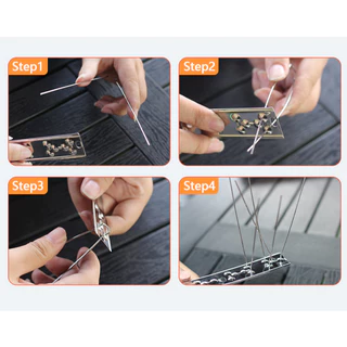 หนามไล่นก กันนกพิราบ ไล่นกพิราบ (1กล่องมี10ชุด) Bird Spikes กันนกเกาะ อุปกรณ์ไล่นกทำรัง สแตนเลส ทนทาน