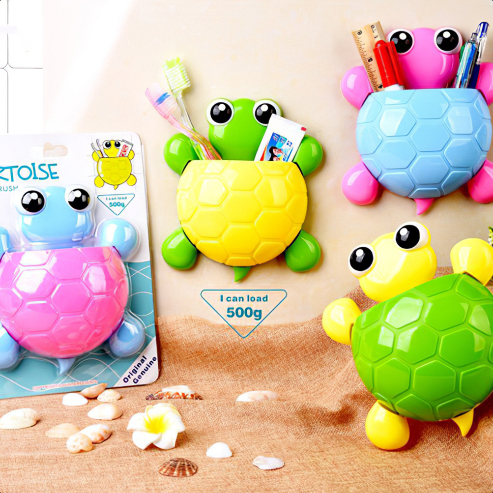 ที่ใส่แปรงสีฟัน – ยาสีฟัน แบบจุกติดผนัง ลายเต่า นินจา น่ารัก ๆ อุปกรณ์ของใช้ในห้องน้ำ ที่แขวนของ ติดผนัง