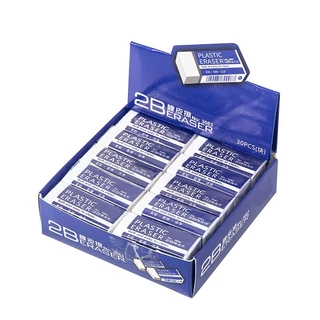 ยางลบดินสอ 2B Plastic eraser สำหรับดินสอทุกรุ่น อุปกร์การเรียน สำนักงาน วาดภาพ นุ่มเนียน ลบความผิด