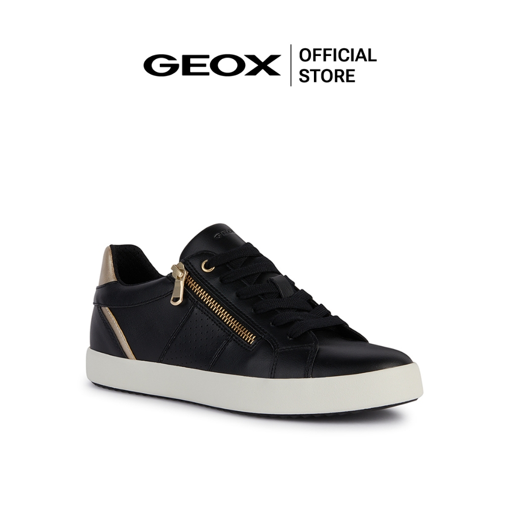 GEOX รองเท้าผ้าใบผู้หญิง รุ่น D BLOMIEE - BLACK/LT GOLD SS24 (D366HEC9258F_S4BKGD)