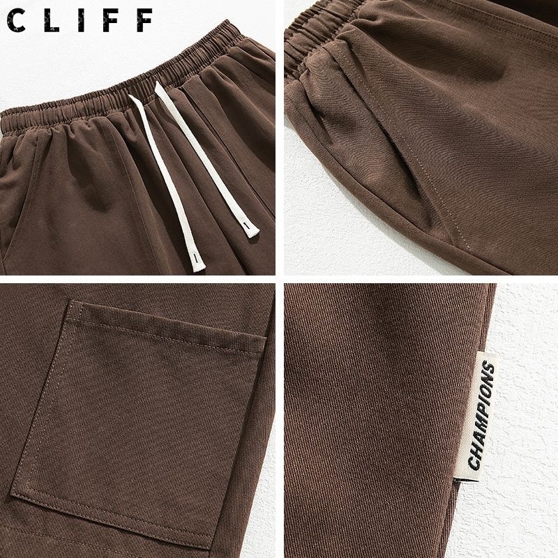 CLIFF -COD✅กางเกงขาสั้นผู้ชาย กางเกงห้าส่วนทรงหลวมลำลอง กางเกงขากว้าง 4สีให้เลือก รูปที่ 5