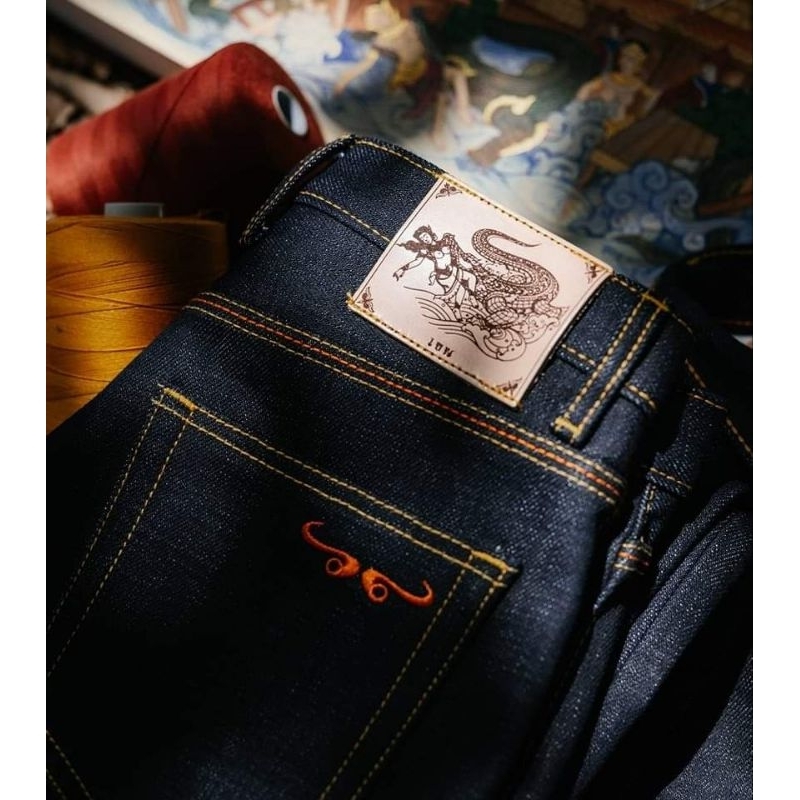 เขนเดนิม รุ่น​ไกรทอง 25Oz.ทรงกระบอกเล็ก,ตรง Detail Fabric​ from Japan (Okayama)​ 2450.-