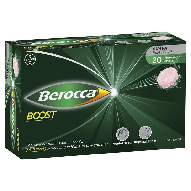 Berocca Boost 20 Effervescent Tablets -รสฝรั่ง