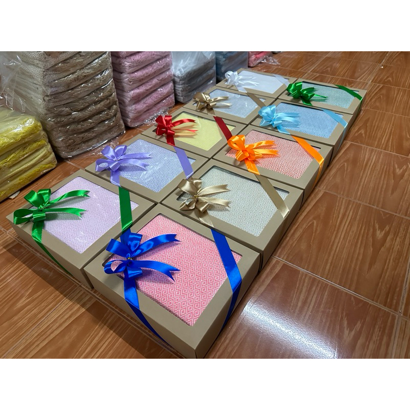🎁ผ้าห่มทอมือ🎁พร้อมกล่อง ติดโบว์ สวยงาม ของฝาก ของรับไหว้ ของที่ระลึก