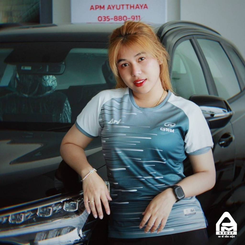 เสื้อกีฬา ARI x GWM great wall แท้ RUNNING เสื้อ สีเทา-ขาว MD2108CB0032L