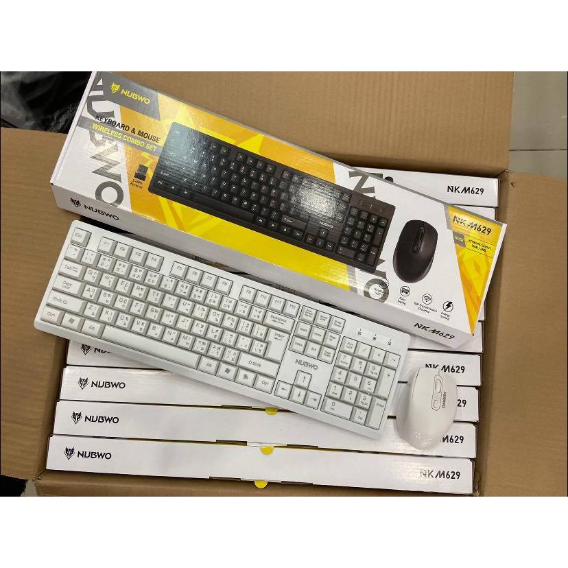 ส่งจากไทย Nubwo NKM-629 Keyboard + Mouse Wireless Combo Set คีย์บอร์ดและเมาส์ไร้สาย NKM629
